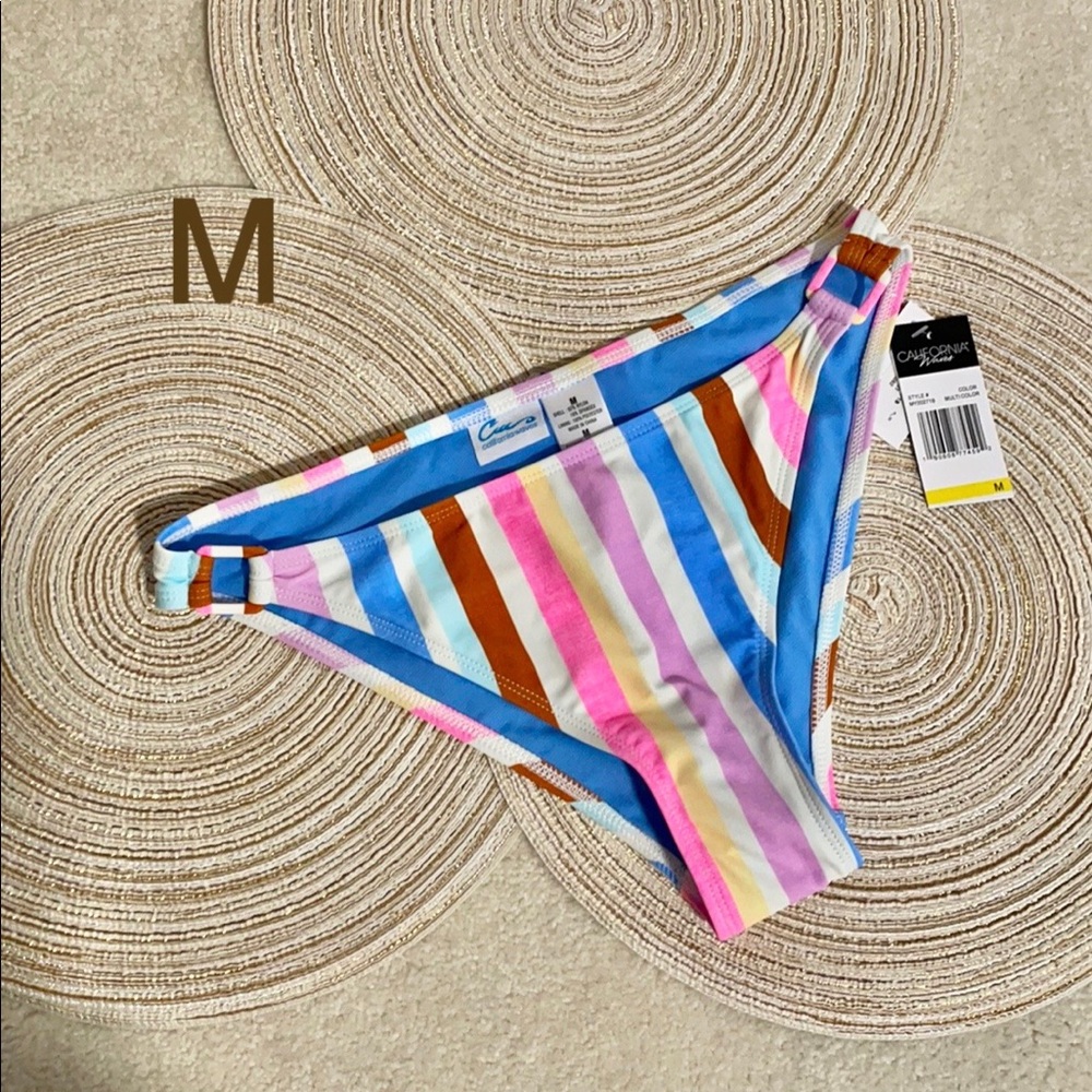 NWT M Candy stripe California waves swim bottoms